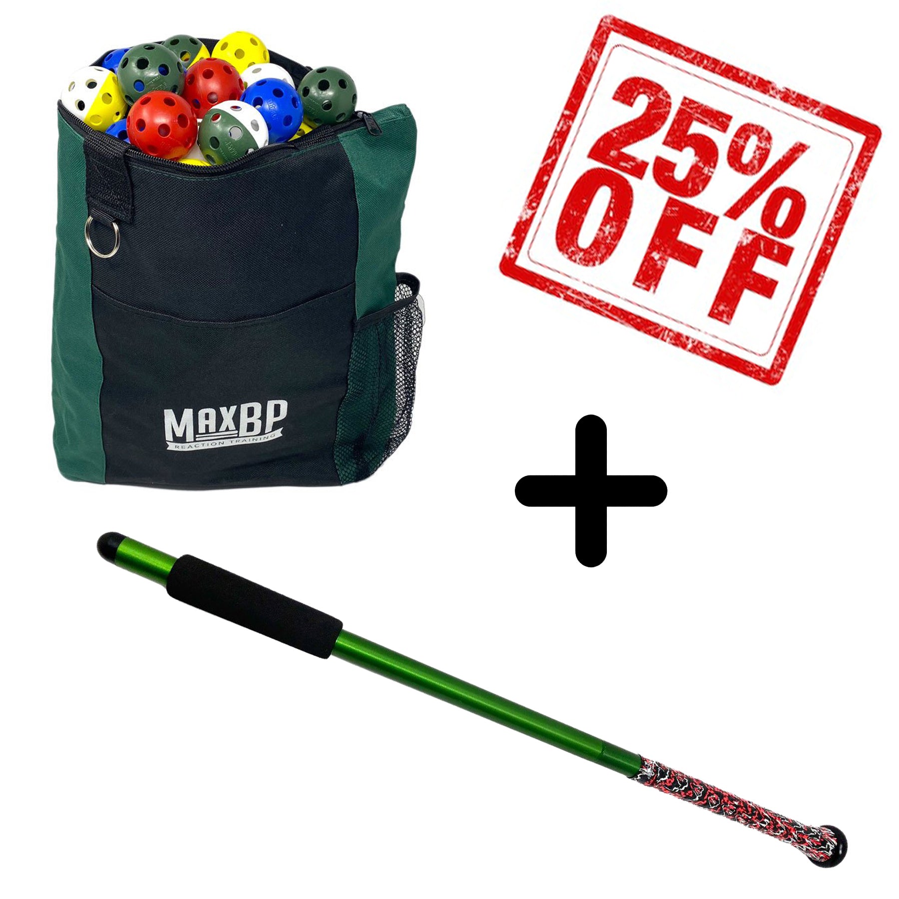 Hitting Bundle #2 (Indoor Training) - BetterBat + 120 Training Balls + Ball Bag - SPECIAL DEAL